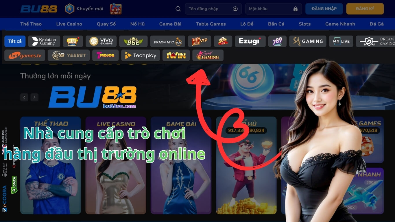 Các đối tác cung cấp trò chơi cho Bu88