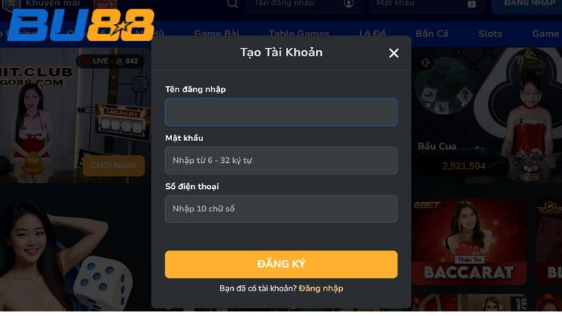 Hướng dẫn đăng ký đăng nhập Bu88 cho tân thủ