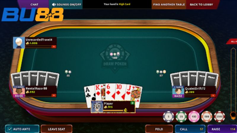 Thứ tự sức mạnh của các tay bài trong Poker Bu88